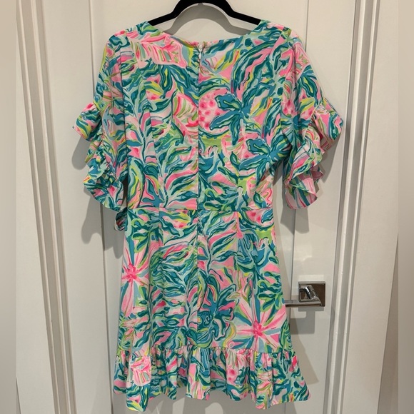 Lilly Pulitzer Darlah Stretch Wrap Dress NWOT size 12 colorful - Picture 9 of 11